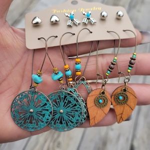 Bohemian Earrings Hippie Earrings Earring Set Boho Turquoise Earrings